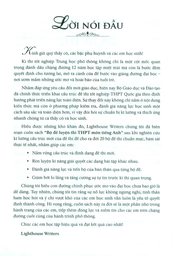 BỘ ĐỀ LUYỆN THI THPT MÔN TIẾNG ANH